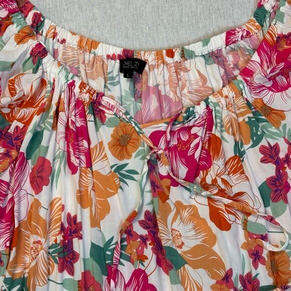 Rachel Zoe Women’s Tropical Floral White Dress Sz L - Picture 4 of 10